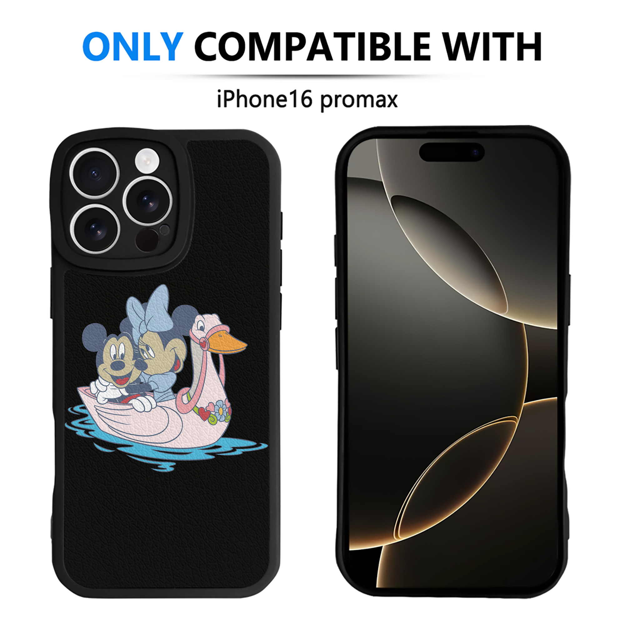 （画像用） ミッキーマウス Mickey Mouse 【iPhone 16シリーズ対応】シリコンスマホケース（レザー調） 材質：シリコン